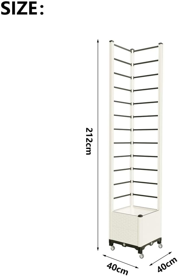 Plant Planters with Raised Bed Plastic Trellis with Wheels Outdoor Plant Climbing Frame for Tomato Rose Hydrangea Climbing PlantsGreen