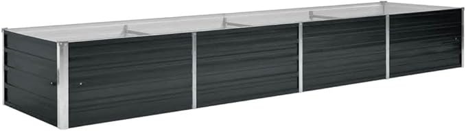 Galvanized Raised Garden Bed 126x126x17.7 Anthracite Large Metal Elevated Planter Box for Outdoor Vegetables Flowers on Patio Backyard