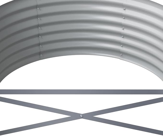 Metal Raised Bed Garden Bed Kit Powder-Coated Steel Planter Raised Garden Boxes Outdoor Metal Raised Garden Beds for Flowers Vegetables Herbs 244.1x31.5x14.2 Gray-242