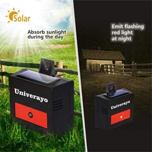 Solar Powered Animal Repeller Deer Repellent Devices Predator Control Light Coyote Deterrent Repel Skunk Fox Rabbit Raccoon at Night for Yard Garden Chicken Coop 4 Pack