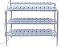 INTBUYING Hydroponics Growing System 90 Holes10 Pipes 3 Layers Plant Site Grow Kit Food-Grade PVC-U Pipes Hydroponic Gardending System with Water Pump Nest Basket and Sponge