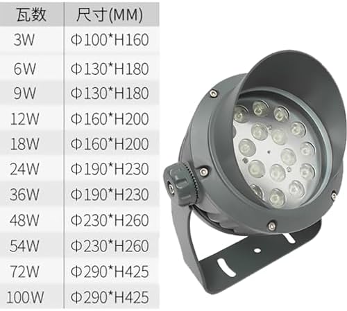 Landscape spotlights for Outdoor use Landscape Lights – LED spotlights AC 85-265V 180° Adjustable Bracket Ground Light Waterproof IP65 Ground Spotlight Yellow-3W