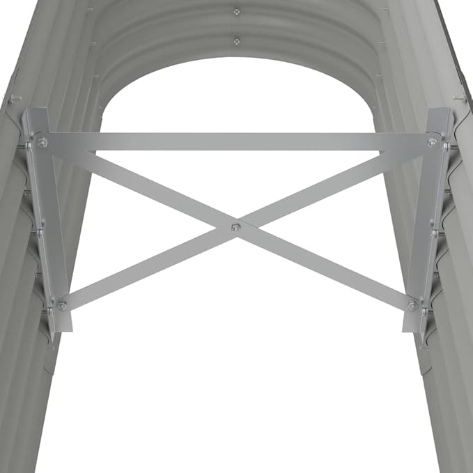 vidaXL Garden Raised Bed Raised Patio Bed Outdoor for Vegetables Planter for Outdoor Plants Planter Box Stand Powder-Coated Steel Gray