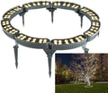 Outdoor LED Ring Lights for Tree Roots Uplighting IP65 Waterproof Landscape Lighting Kit 12W 1160LM 24V Wired Spotlights (3000K 8 Lights) for Garden Decor