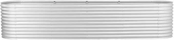 Garden Raised Bed 157.4x31.4x31.8 Galvanized Steel Silver