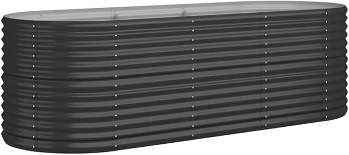 SKM Garden Raised Bed Powder-Coated Steel 88.2x31.5x26.8 Anthracite (14.38 KG/31.636 LBS)