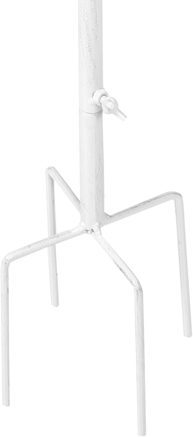 Vintage White Metal Climbing Trellis for Garden Plants and Vines Iron Plant Support Rack with Decorative Ball Top Outdoor Potted Climbing Vine Frame for Jasmine and Clematis