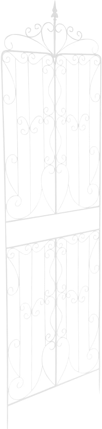 Garden Trellis 2 PCS Iron Plant Trellis Outdoor for Climbing Plants Fence Panels Plant Support for Ivy Vines Rose Flower Heavy-Duty Courtyards Lawns Backyard (White)