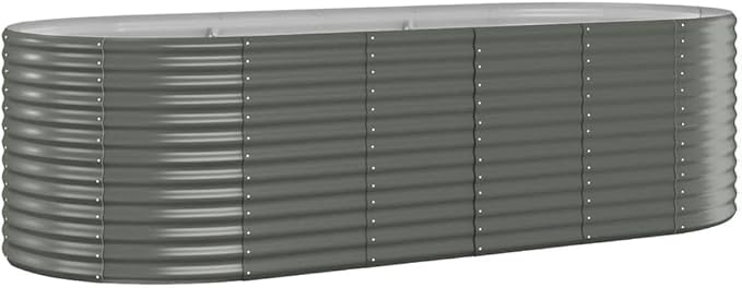 Garden Raised BedPrivacy BarriersPrivacy FencesDecorative Patio PlantersFreestanding PlantersGardening Accessoriesfor BalconyPatioCourtyardPowder-Coated Steel 98x39.4x26.8 Gray