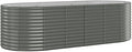 Garden Raised Bed Powder-Coated Steel 98x39.4x26.8 Gray Plant Pota Pots for Plants Large Planter Pot Outdoor Planters for Porch for Outdoor Plants Gardening Porch