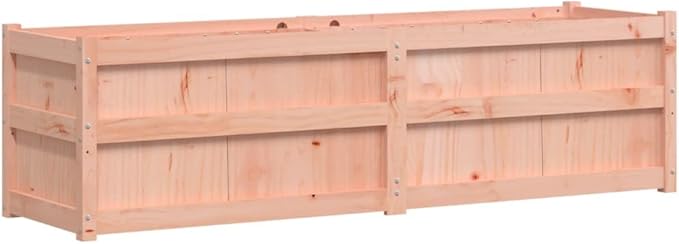 Large Garden Planter Natural Solid Douglas Wood 70.9x19.7x19.7 Inch Rectangular Raised Garden Bed for Outdoor Plants Oiled Finish