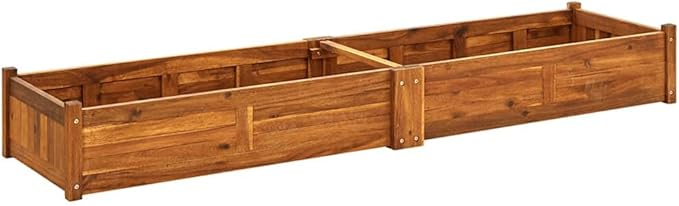 Rustic Wooden Planter Box 78.7x19.7x9.8 Acacia Raised Garden Bed Outdoor Large Rectangular Flower Herb Vegetable Bed for Patio Balcony Deck