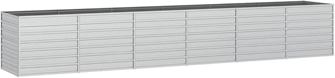 Garden Raised Bed Garden beds Outdoor Planter Boxes Outdoor Plant pots Suitable for Backyard Patios Flowers Restaurants 189x31.5x30.3 Galvanized Steel Silver