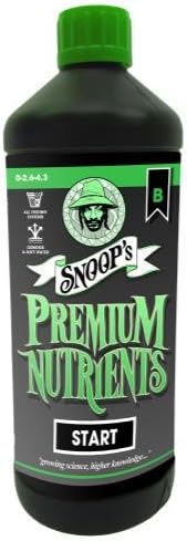 Snoop's Premium Nutrients Start B 1 Liter (Soil Hydro Run to Waste and Hydro Recirculating Multipack of 2)