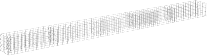 Gabion Raised Bed Silver Galvanized Steel 177.2 x 11.8 x 11.8 in Gardening Pots &amp Planters 145645
