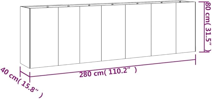 Corten Steel Garden Raised Bed Ample Space Outdoor Planter Box with Open Bottom Metal Raised Planter Bed for Vegetables Flowers 110.2x15.7x31.5 Brown-397
