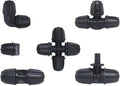 4/7mm-1/4Inch Tube Locked Barbed Tee ElbowCrossCoupling Connectors Automatic Watering Kit with Micro Spray Drip Irrigation Parts and Connectors for 1/4Inch Tubing (1/4 Elbow100)