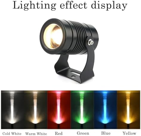 5W LED Beam Spotlight - Outdoor Buried Lights Narrow Beam Wall Washer Long Throw Blue Light for Landscaping and Garden Illumination (12V)