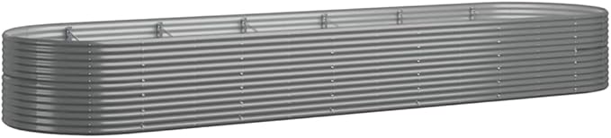 Garden Raised Bed Garden Bed Planter Boxes Outdoor Raised Planter Suitable for Flowers Patios Restaurants Backyard Powder-Coated Steel 200.8x55.1x26.8 Gray