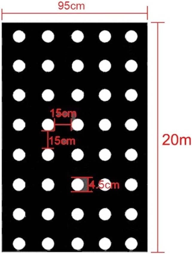 Biodegradeable Weed Control Mulch Film 0.02MM Thickness for Allotments Veg Patch Borders Ground Cover (Size : 0.95x20m with Holes)