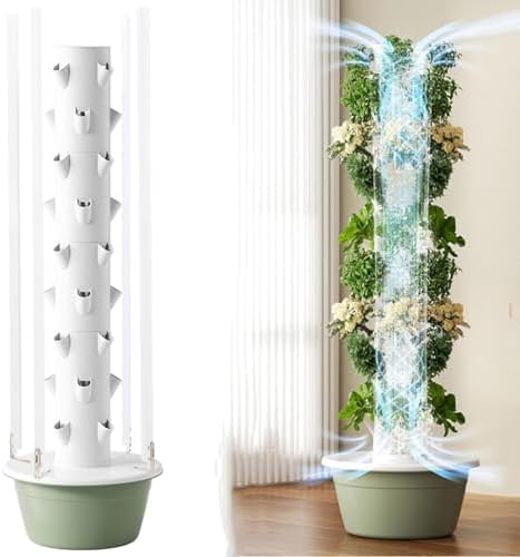 Hydroponics Growing System Vertical Tower Automated Aeroponics Indoor Tower Garden with LED Grow Lights Growing Kits Herb Garden7Layer