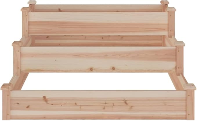 YAFF Garden Raised Bed Natural Wood Solid fir Wood 47.2x47.2x22.0 inPots &amp Planters-364304