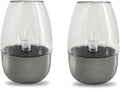 Plant Growing Lamps 5 Pack Solar Light Outdoor Garden LED Stainless Steel Candle Light Lawn Deck Night Light Solar Lighting for Balcony Garden Decor(2 Pack)