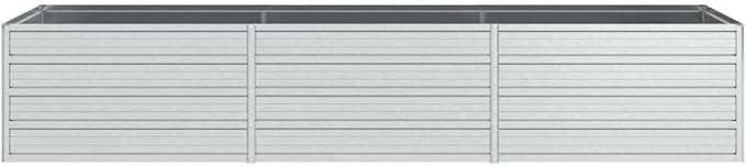 Garden Raised Bed Silver Galvanized Steel Large 94.5x31.5x17.7 Inch Outdoor Planter for Vegetables Herbs Flowers
