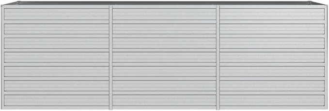 Raised Garden Bed 94.5x31.5x30.3 Galvanized Steel Silver Outdoor Planter Box Raised Beds for Gardening Garden Raised Bed for Vegetables Flower Beds Elevated Garden Beds Outdoor