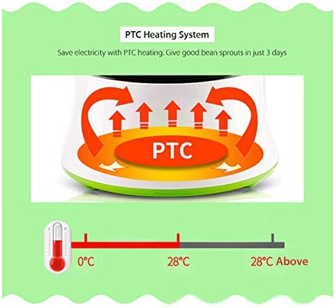 Dweekiy Automatic Intelligent Double Layer Bean Sprouts Machine for Home Sprouting Tool with PTC Heating (US Plug 110V)