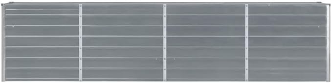 Galvanized Steel Garden Raised Bed Kit Outdoor Planter Raised Garden Boxes Metal Raised Garden Beds for Vegetables Herbs Flowers 126x15.7x30.3 Gray-1062