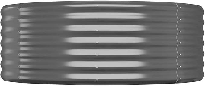 Anthracite Oval Garden Raised Bed Powder-Coated Steel Planter for Outdoor Plants 155.9x39.4x14.2in Durable Modern Design for Vegetables Flowers Herbs