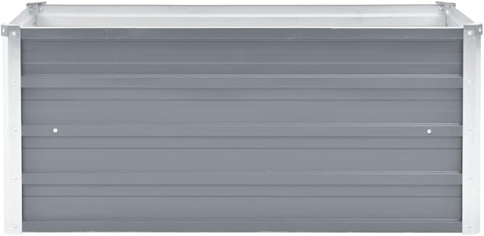 SKM Garden Raised Bed Galvanized Steel 39.4x15.7x17.7 Gray-48541026
