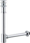 RANDOM Chrome Brass Bottle P Trap with Pop Up Drain Stopper Without Overflow11.81″ Slip Joint Extension Tube Adjustable Bathroom Basin Sink Drain Kit 1 1/4.RD83888C-L-S8