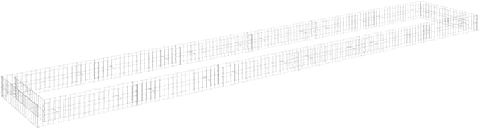 SKM Gabion Raised Bed Galvanized Steel 236.2x39.4x7.9