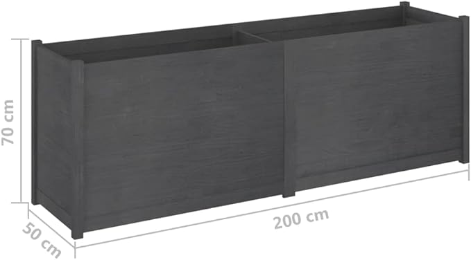 Wooden Garden Planter Box Raised Garden Bed Indoor Outdoor Planter Outdoor Wood Raised Garden Bed for Vegetables Flowers Herbs Gray 78.7x19.7x27.6 Solid Wood Pine-279