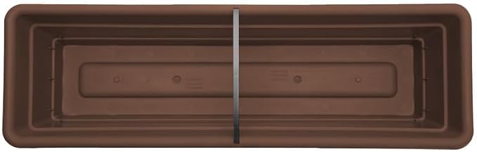 Bloem Dura Cotta Window Box Planter: 24 - Chocolate - with Tray Weatherproof Resin Box Removable Tray for Indoor &amp Outdoor Use Gardening 3 Gallon Capacity
