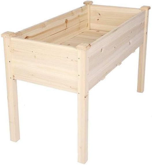Raised Garden Bed Wood Patio Elevated Planter Box Kit with Stand for Outdoor Backyard Greenhouse