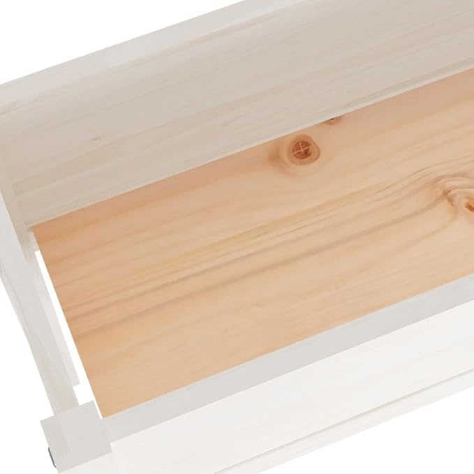 Garden Planter Planter Boxes Standing planters Gardening Box Horse Trough planters Suitable for Corridor Nursery Orchard Courtyard White 43.3x12.2x27.6 Solid Wood Pine