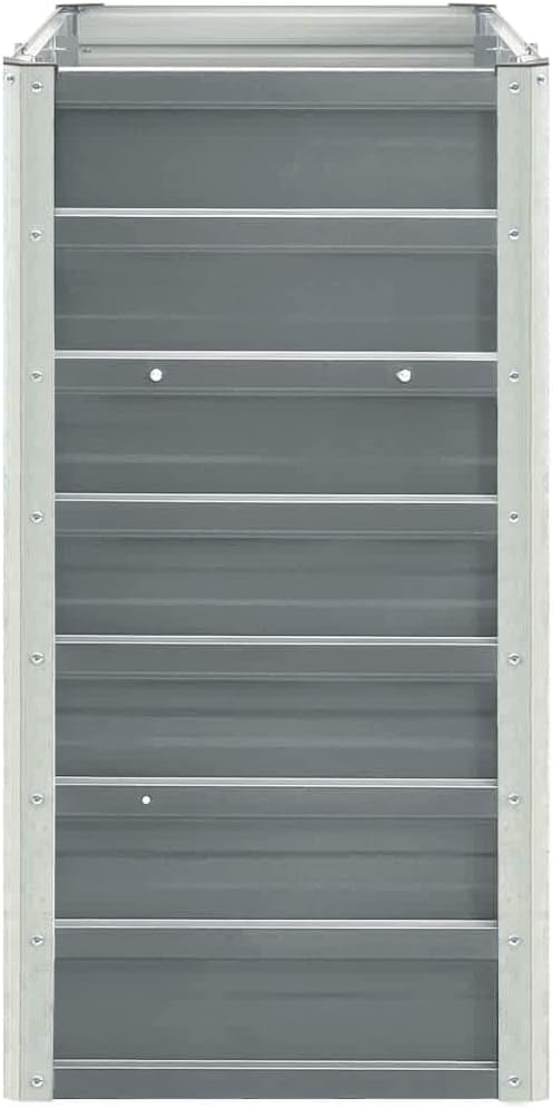 Outdoor Garden Raised Bed Galvanized Steel Metal Outdoor Garden Raised Planter Box for Flowers Vegetables Fruits Herbs Gray 94.5x15.7x30.3