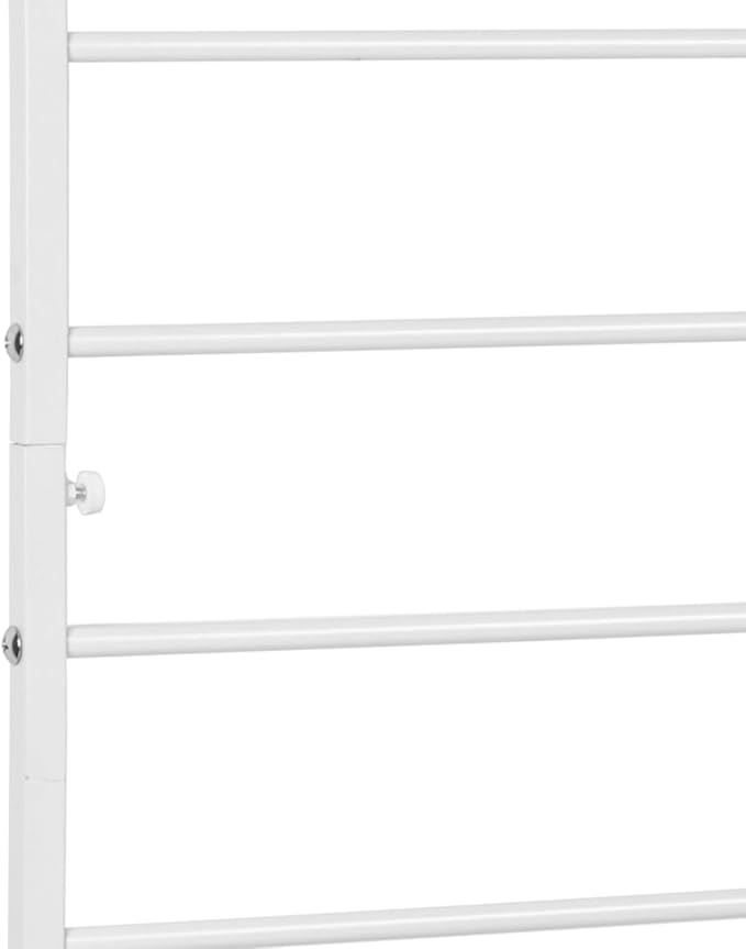 MyGift 4 Foot Tall Modern White Metal Wall Mounted Horizontal Bars Trellis Outdoor Hanging Support Frame for Climbing Garden Plants and Crawling Vines