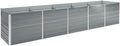 Grey Galvanized Steel Raised Garden Bed 157.5 x 31.5 x 30.3 in Outdoor Planter Box for Vegetables Flowers Herbs Easy Assembly