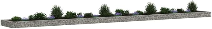 Gabion Raised Bed 315 x 315 x 7.9 in Galvanized Steel Planter Box Industrial Privacy Fence Screen for Garden Patio Balcony Outdoor Privacy Decor