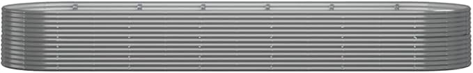 YAFF Raised Garden Bed - Large Metal Planter Box for Vegetables Outdoor Planter Boxes Kit Galvanized Steel Powder-Coated Steel 200.8x55.1x26.8 Gray