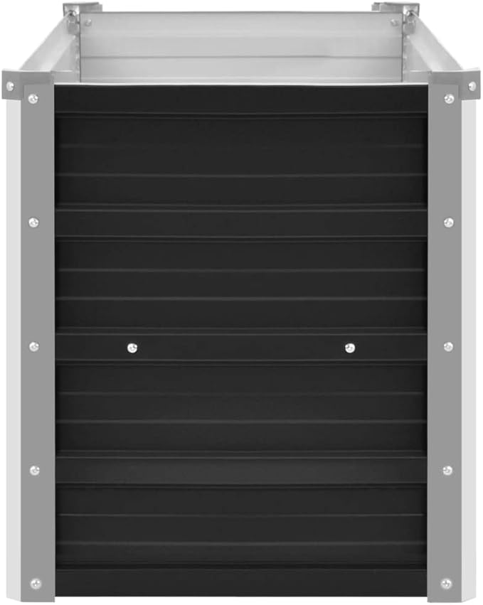 Garden Raised Bed Anthracite 39.4x15.7x17.7 Galvanized Steel qWeight-11 lbs