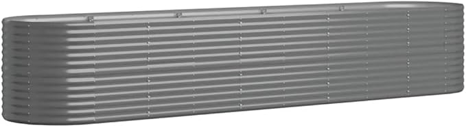 Garden Raised Bed Powder-Coated Steel 144.9x31.5x26.8 GrayWeight:47.84lbs318964