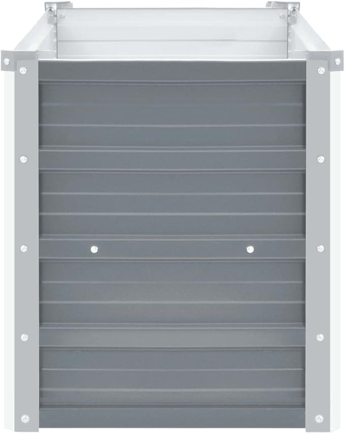 SKM Garden Raised Bed Galvanized Steel 39.4x15.7x17.7 Gray-48541026