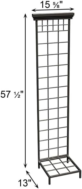 Panacea Mission Pot Trellis with Base Set of 2 – 57.5 H Black Metal Trellises for Potted Plants – Mission-Style Garden Trellis with 13 Bases for Indoor or Outdoor Plant Support &amp Vertical Growt