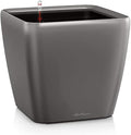 Lechuza Quadro LS 50 Charcoal Metallic Self-Watering Large Square Planter H18.5 L19.7 W19.7 in