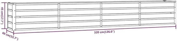 Garden Raised Bed Rusty Corten Steel Planter Box for Outdoor Plants 126 x 15.7 x 17.7 in Durable Metal Rectangular Weathered Finish Versatile for Herbs Vegetables